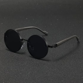 Resim 1 adet Erkek Retro Metal Moda Gözlük - Ultra Hafif, Yuvarlak Çerçeve Siyah Lens ve Altın Tonlu Aksesuarlar - Partiler, Alışveriş, Günlük Giyim için Mükemmel - Cadılar Bayramı, Noel, Paskalya, Yeni Yıl için İdeal Hediye - Tüm Yüzler için Çok Yönlü Aksesuar, Parti Gözlüğü, Vintage Gözlük, Dayanıklı Gözlük 