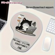 Resim 1 adet WhimsyCat Ergonomik Silikon Bilek Yastığı - Kaymaz, El Çiziminde Çalışan Kedi Tasarımı ile Rahat Tutma, Dayanıklı Fare Yastığı Ev ve Ofis Kullanımı için Mükemmel, Kızlar ve Erkekler için Harika Hediye 