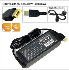 Resim Alesta-Bilgisayar Lenovo Ideapad Yoga 11 Uyumlu Usb Uçlu 20V 3,25A (90W) Adaptör 