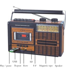 Resim Polygold-Nostaljik Radyo Müzik Kutusu Şarjlı Bluetooth USB SD MP3 Pg 4410 