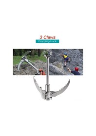 Resim Geeroyoo Katlanır 3 Dişli Çelik Kanca - 180kg Taşıma Kapasiteli Kamp & Tırmanma Ekipmanı 