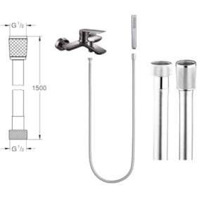 Resim Pürüzsüz Yumuşak Pvc Hortum Bükülmez ve Dayanıklı Duş Hortumu 1,5 M Bükülmez Pirinç Bağlantılar 1/2g... (Gümüş) 