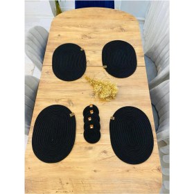 Resim Jütex Home Jüt Hasır Amerikan Servis Oval Supla ve Bardaklık 8 Li 