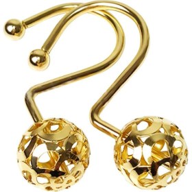 Resim Jelang Altın Duş Perdesi Kanca Halkaları, 12 Dekoratif Duş Perdesi Kanca Seti, Banyo Için Metal Paslanmaz Duş Halkaları (Yurt Dışından) 