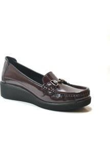 Resim Beety 128.747-2 Hakiki Deri Rugan Ortopedik Dolgu Topuklu Şık Kadın Ayakkabı 