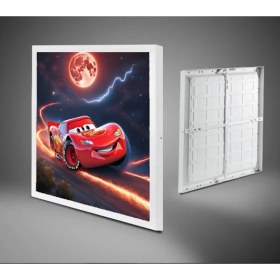 Resim Şimşek Mcqueen Avize, 60X60 Çocuk Odası Avize, 60WATT, Estetik Kare, Yapay Zeka Tasarım Avize, Uzay 