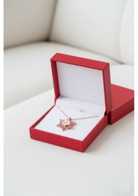 Resim Çekirdekjewelry 925 Ayar Gümüş Manolya Çiçekli Kartanesi Kolye Rose 