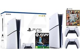 Resim Playstation 5 Slim Cd Edition + 2. Dualsense Ps5 Kol + Fifa Fc 24 + Gta 5 