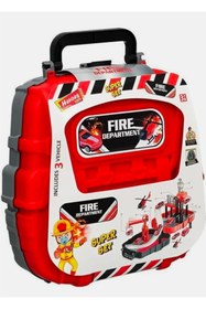 Resim Depomiks Avm Garaj Oyun Seti Sırt Çantalı Taşınabilir Garaj Pisti Itfaiye 