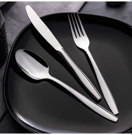 Resim Nehir Sahra Sade 84 Parça Kutulu Çatal Kaşık Bıçak Takımı Gümüş 