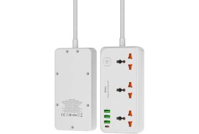 Resim Wiwu WI-S005 Gan Tech Teknolojili Çoklu Priz Power Strip 30W Beyaz 