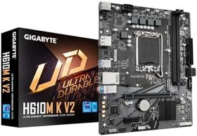 Resim GIGABYTE H610M K V2 Anakart - Intel Core 14. Nesil CPU'lar, 5600 MHz'e kadar DDR5, 1xPCIe 3.0 M.2, 1GbE LAN, USB 3.2 Gen 1 