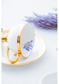 Resim Acar Miranda 6 Kişilik Porselen Kahve Fincan Takımı Model1 Beyaz 5176 Beyaz - Altın 