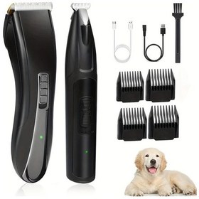 Resim Willowhaven Siyah Köpek Kırkma Makinesi Seti 2si 1 Arada Profesyonel Led Işıklı Şarjlı Evcil Hayvan Tıraş Makinesi 