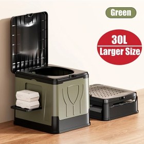 Resim Chuangyinshop Kampçılık Yürüyüş Ve Seyahat İçin Yeşil Ekstra Büyük Katlanabilir Taşınabilir Tuvalet Kapaklı 
