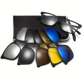Resim Aileen 5’i 1 Arada Manyetik Çok Amaçlı Gözlük Seti - Değiştirilebilir Lens Renklerine Sahip (Siyah, İmmel, Kahverengi, Gri, Şeffaf) | Hafif ve Taşınabilir | Unisex Yuvarlak Çerçeve Metal Menteşe & Manyetik Kapama Özelliği ile Erkeklere Ve Bayanlara Uygun Stil Sahibi, 5 Farka Dönüşebilen Camları içeren. Noël Yeni Yıl Doğum günü hediyesi. Hergün ve Resmi kullanim icin uygundur 