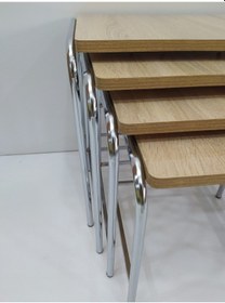 Resim Zigon Sehpa 4'Lü Metal Model Transmisyon Nikelaj Ayak Somono Dalg 