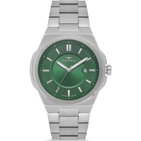 Resim Ferro F11500AWT-A6 Quartz Çelik Gri Yeşil Kadran 42 mm Erkek Kol Saati 