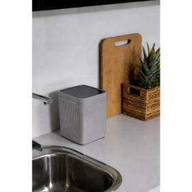 Resim Sas Haus Lines Çöp Kovası Mutfak Banyo Tezgah Üstü Taşıma Kulplu Çöp Kovası 5 Llitre Gri 3068 