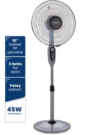 Resim GoldMaster Airy 16 inch Zaman Ve Hız Ayarlı Ayaklı Vantilatör 