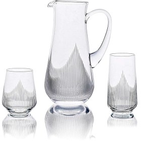 Resim Hisar 25 Parça 12 Kişilik Meşrubat Takımı - Sürahili Cam Su Bardağı Seti Şeffaf 