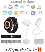 Resim WEARFİT X8 COMBİNATİON Akıllı Kol Saati Smart Watch Model:inç 49mm TFT Ekran (SİYAH) 