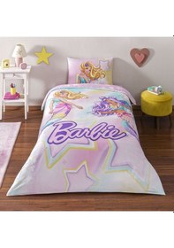 Resim Taç Lisanslı Barbie Mermaid Tek Kişilik Pamuk Nevresim Takımı 000000001000050294 Çok Renkli 