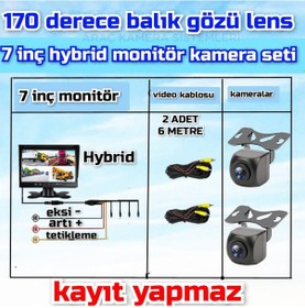 Resim 7 İnç Kayıtsız Monitör Ve 2 Adet 170'' Geniş Açılı Kamera 12 Volt 