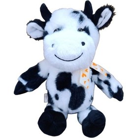 Resim Sevimli Peluş İnek 30 Cm Oyuncak Hediyelik Siyah Beyaz Siyah 
