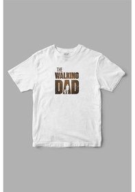 Resim Gries "the Walking Dad" Baba Oğul - Kız Baskılı Tişört Beyaz 