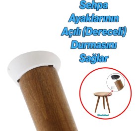 Resim Badem10 4 Adet Dereceli Zigon Sehpa Ayağı Tabanı Mobilya Masa Açılı Orta Sehpa Ayak Bağlantı Aparatı Beyaz 