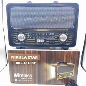 Resim Nikula Star (TF Card-Bluetooth-Usb-Aux) Işıldaklı XBASS Radyo RDL-4618BT 