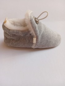 Resim Tiny Feet Peluş Astarlı Soft Kadife Ayarlanabilir Lastikli Kaydırmaz Taban Bebek Pandufu, Ev Patiği 