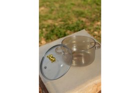 Resim Morponi Borosilikat Cam Amber Gold Detaylı Ayıcıklı Tencere 1700 ml 