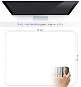 Resim İlyuka Mousepad 40x30cm Gaming Oyuncu Mp344030 Logosuz Beyaz 