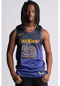 Resim Nike Dri Fit Los Angeles Lakers 2024/25 City Edition Basketball Jersey Lebron James Basketbol Forması Mor 