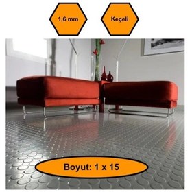 Resim Gri Paralı Muşamba , Zemin Örtüsü, Kaymaz Özellikli Zemin Paspası, 1x15 Metre 