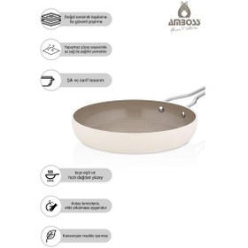 Resim Sera Nova Doğal Seramik Tava 26 Cm 2,2 Litre Latte Bej 
