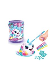Resim Airbrush Plush Neon Boyanıp Yıkanabilen Peluş Balina Mor 