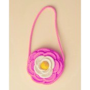 Resim El Yapımı Makrome Çanta Doğal ve Şık Tasarım Çiçek Kırmızı 