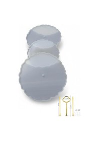 Resim 3lü Yuvarlak Sunumluk Silikon Kalıp 