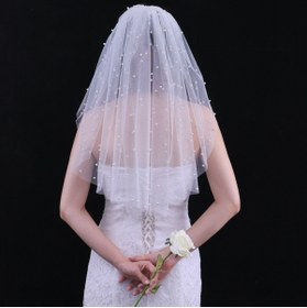 Resim BBA TULLE STORE 50 CM Gelin Duvağı,gelinlik Aksesuarı Nikah ,incili Gelin Duvak NİKAH İNCİLİ DUVAK,GELİN DUVAK, 