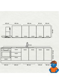Resim 295 Cm Mutfak Dolabı Mdf Kapak Tezgah Dahil Yrkn295 101 Kırmızı 