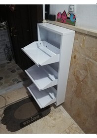 Resim Kaser Marka 3 Lü Dikey Metal Ayakkabılık Beyaz 