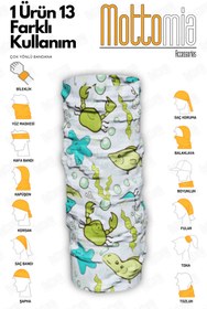 Resim mottomia Balık Temalı Viskon Kumaş Premium Kalite Buff Boyunluk Motorcu Bandana (Model: Balıkçı) 