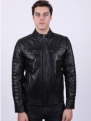 Resim Erkek Siyah Hakiki Deri Ceket (466905892) Siyah 