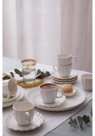 Resim Kütahya Porselen Bone Luz Form 12 Parça 6 Kişilik Kahve Takımı Al 1418581 