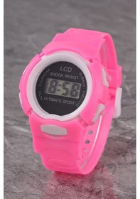 Resim Plcdjt023r04 Çocuk Pembe Dijital Kadran Silikon Kordon Kol Saati 