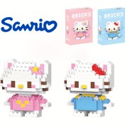 Resim 2 Adet Sanrio Hello Kitty Temalı Mavi ve Pembe Yapı Blokları - DIY yaratıcı montaj için zarif çizgi film mini tuğlalar, el sanatları malzemeleri olarak oda dekoru ya da doğum günü partisi hediyesi, örnek hayvan modellerini birleştirmek üzere mükemmel 