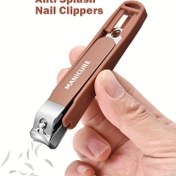 Resim 1 Adet Kalın Tırnaklar & Parmak Tırnakları için Sıçrama Önleyici Tırnak Makası - Paslanmaz Çelik Kavisli Bıçak, Geniş Ağız Tasarımı, Sıçramaya Karşı Koruyucu Ergonomik Sap - Ev ve Salon Kullanımı İçin Modern Hijyenik Pedikür & Manikür Aracı, Tırnak Makasları, Şık Metalik Bitiş, Hassas Kesim 